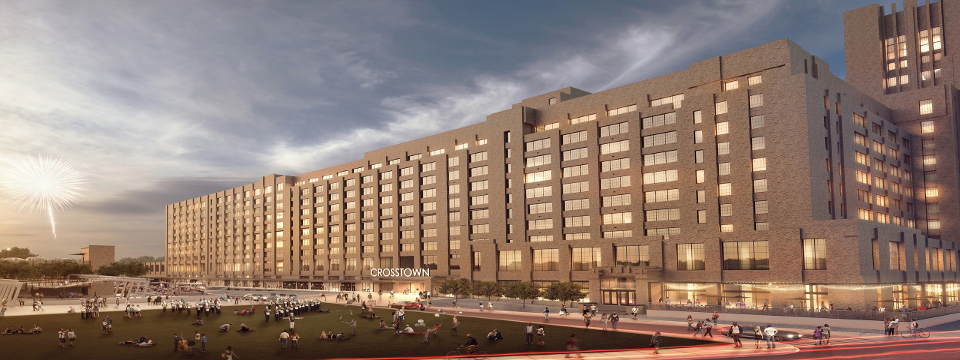 Exterior of crosstown concourse building